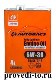 Моторное масло AUTOBACS Fully Synthetic SN/CF/GF-5 5W-30 ,4L, (A01508401)